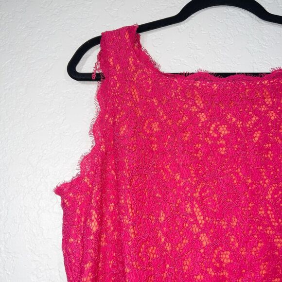 Adrianna Papell Pink Lace Mini Dress - Picture 3 of 8